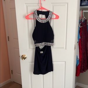 Size 9 2 piece dark navy blue homecoming dress